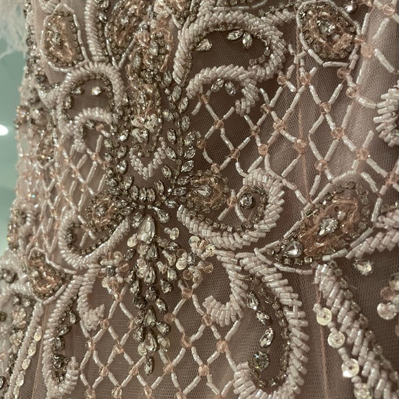 PAGEANT/PROM FEATHER SEQUIN DRESS - Picture 3 of 4